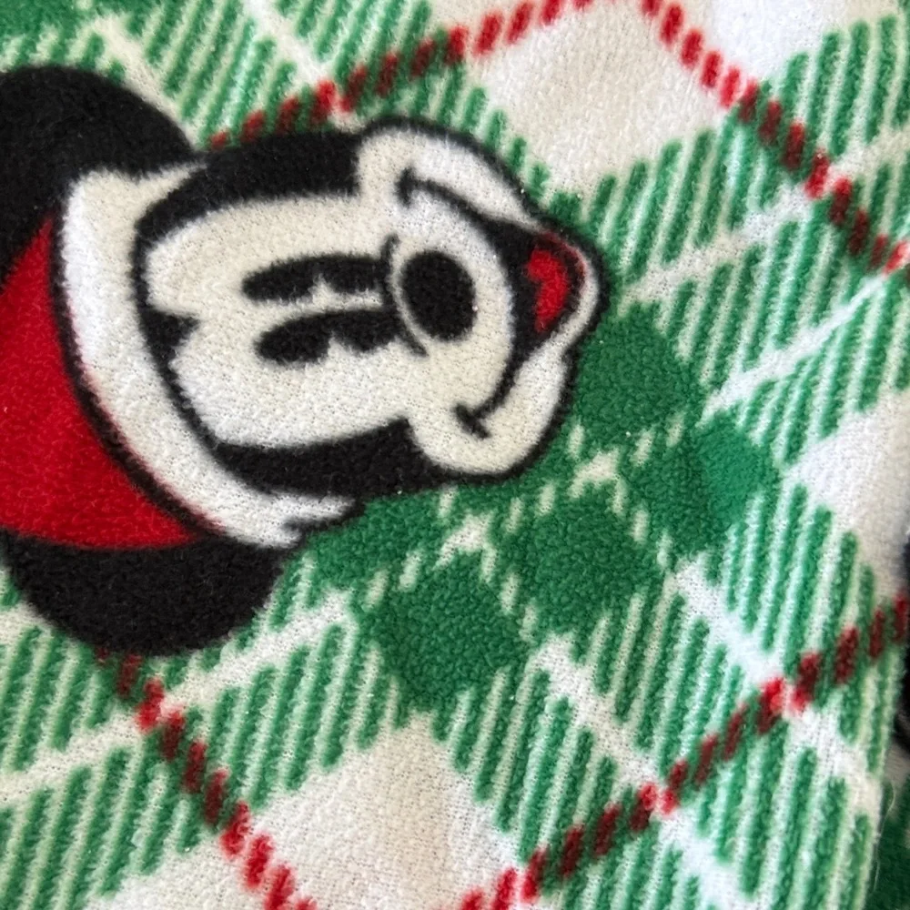 Disney 100 Mickey Mouse and Minnie Green and Red Plaid Pajama Set